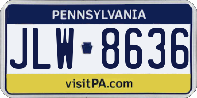 PA license plate JLW8636