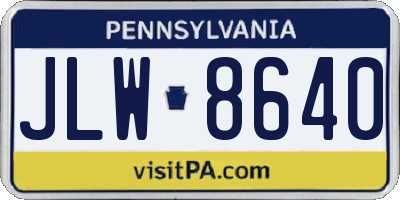 PA license plate JLW8640