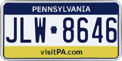 PA license plate JLW8646
