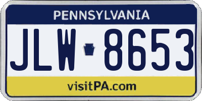 PA license plate JLW8653