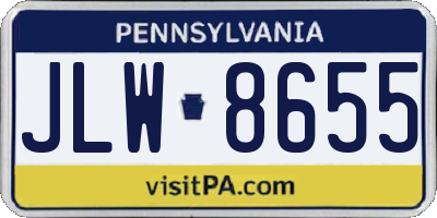 PA license plate JLW8655