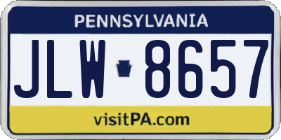 PA license plate JLW8657