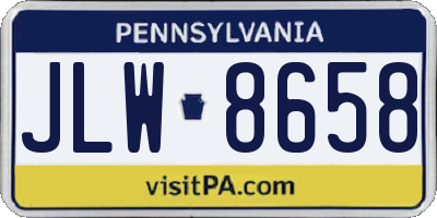 PA license plate JLW8658