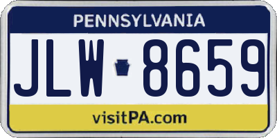 PA license plate JLW8659