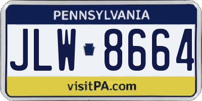 PA license plate JLW8664