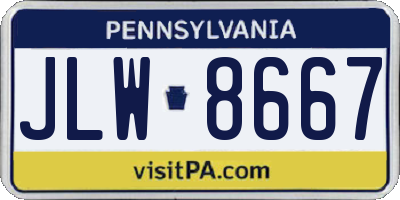 PA license plate JLW8667