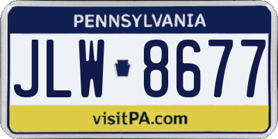 PA license plate JLW8677