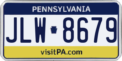 PA license plate JLW8679