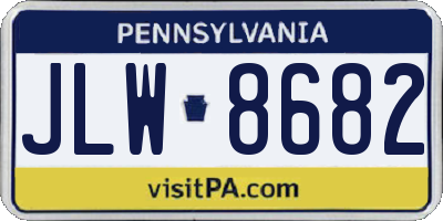 PA license plate JLW8682
