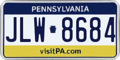 PA license plate JLW8684