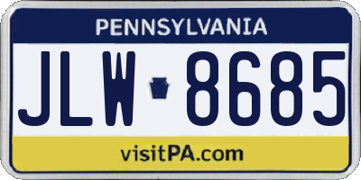 PA license plate JLW8685