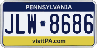 PA license plate JLW8686