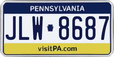 PA license plate JLW8687