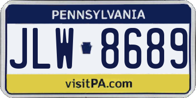 PA license plate JLW8689