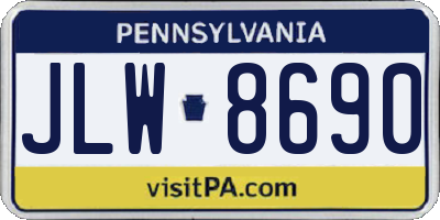 PA license plate JLW8690
