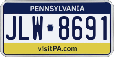 PA license plate JLW8691