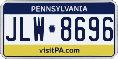 PA license plate JLW8696