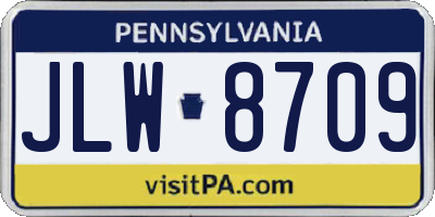 PA license plate JLW8709
