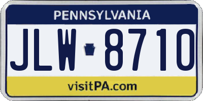 PA license plate JLW8710