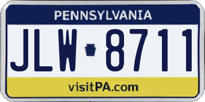PA license plate JLW8711