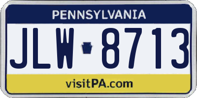 PA license plate JLW8713