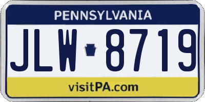 PA license plate JLW8719