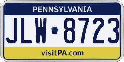 PA license plate JLW8723