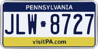 PA license plate JLW8727