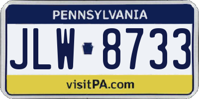 PA license plate JLW8733