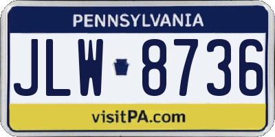PA license plate JLW8736