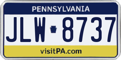 PA license plate JLW8737