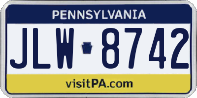 PA license plate JLW8742