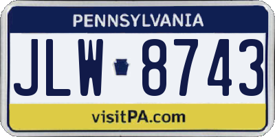 PA license plate JLW8743