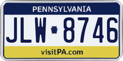 PA license plate JLW8746