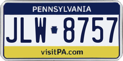 PA license plate JLW8757