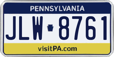 PA license plate JLW8761
