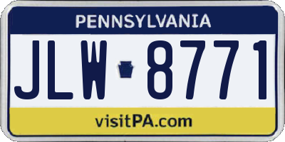 PA license plate JLW8771