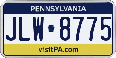 PA license plate JLW8775