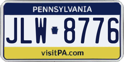 PA license plate JLW8776