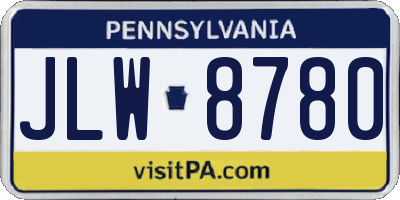 PA license plate JLW8780