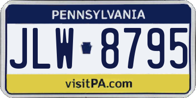 PA license plate JLW8795