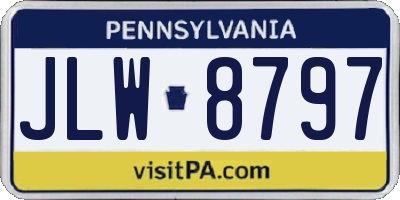 PA license plate JLW8797