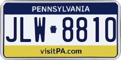 PA license plate JLW8810