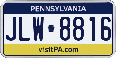 PA license plate JLW8816