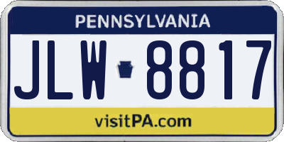 PA license plate JLW8817