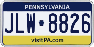 PA license plate JLW8826