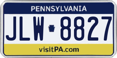PA license plate JLW8827