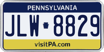 PA license plate JLW8829