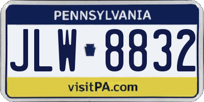 PA license plate JLW8832