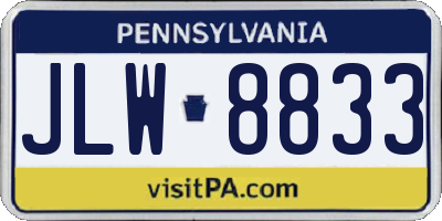 PA license plate JLW8833